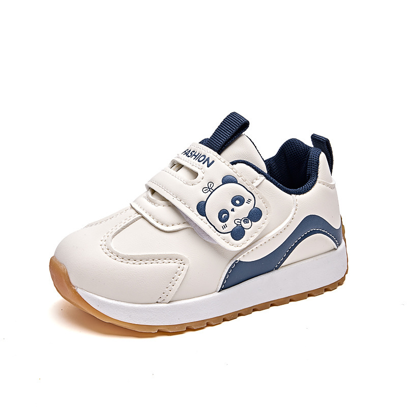 Leather luminous shoes, hook and loop functional shoes, fashionable and trendy shoes, anti slip sports shoes, casual children's shoes