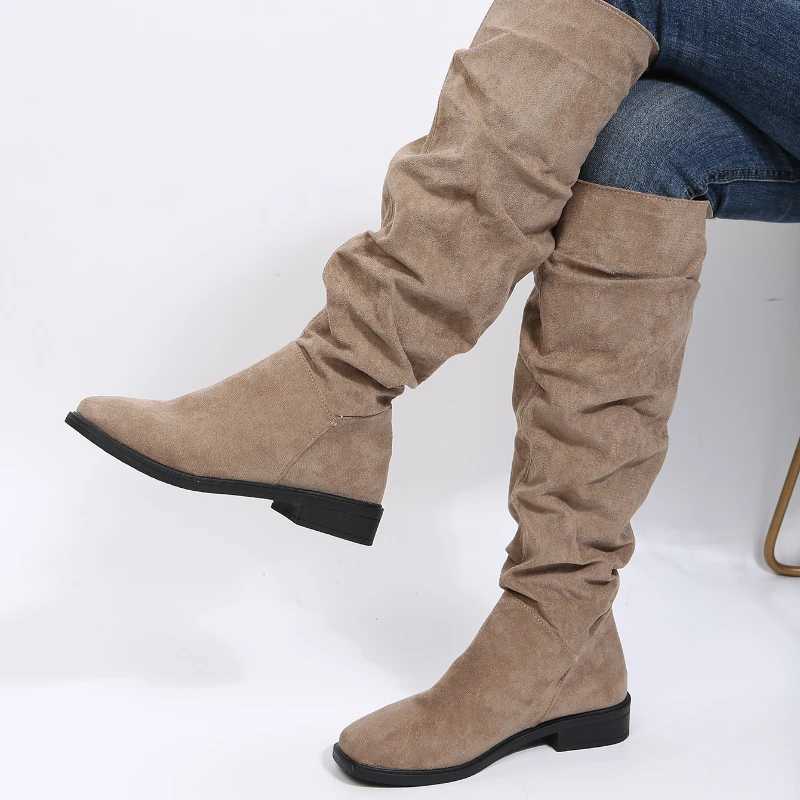 BCEBYL Autumn and Winter Fashion New Sexy Solid Color Warm Round Toe Thick Bottom Low Heel Comfortable Womens Boots Botas Mujer W251024