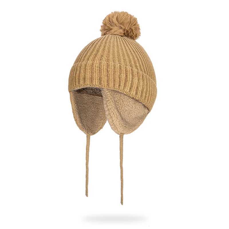 310Y childrens hats warm hats for boys and girls in autumn and winter baby woolen hats parentchild style fleece earproteL251024