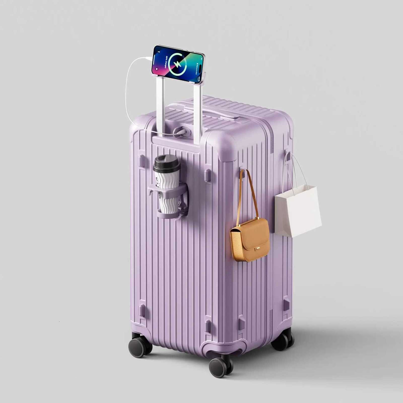 Large capacity 37 minute suitcase 30 inch travel suitcase thickened luggage compartment anti drop and explosionproof passworW251024