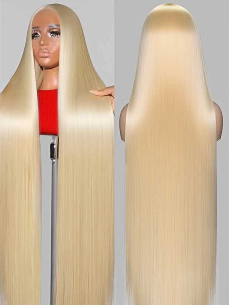 613 Blonde Colored Lace Front Human Hair Wigs 40 Inch Brazilian Remy Bone Straight 13x4 Frontal Wig For Women 250 Density W251023