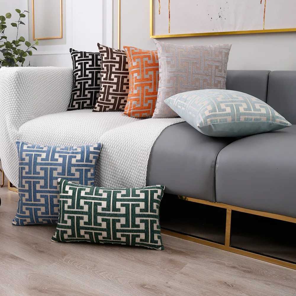 1pc Embroidery Detail Cushion Cover Without Filler Modern Throw Case for Sofa Home Decor 30x50CM 45x45CM case W251024