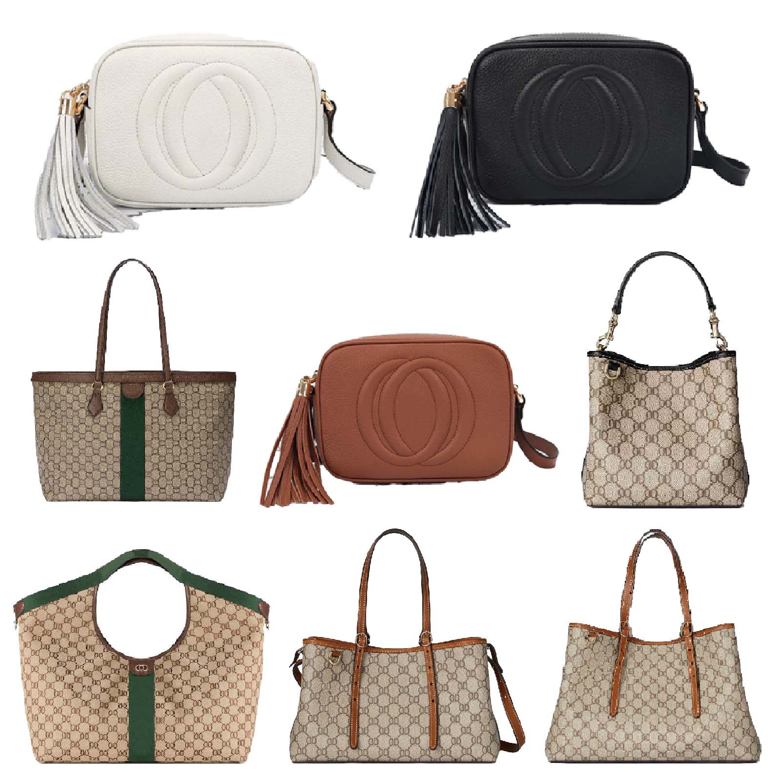 Designer bag shoulder bag armpit bag high-quality women's camera bag crossbody bag classic green full printed leather handle large capacity shopping bag