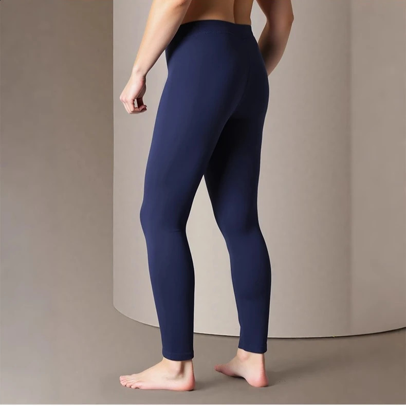 Winter Navy Blue Mens Thermal Long Underwear Pants Polyester and Spandex Blend Fabric for Warmth Asian Sizes XL6XL 251018