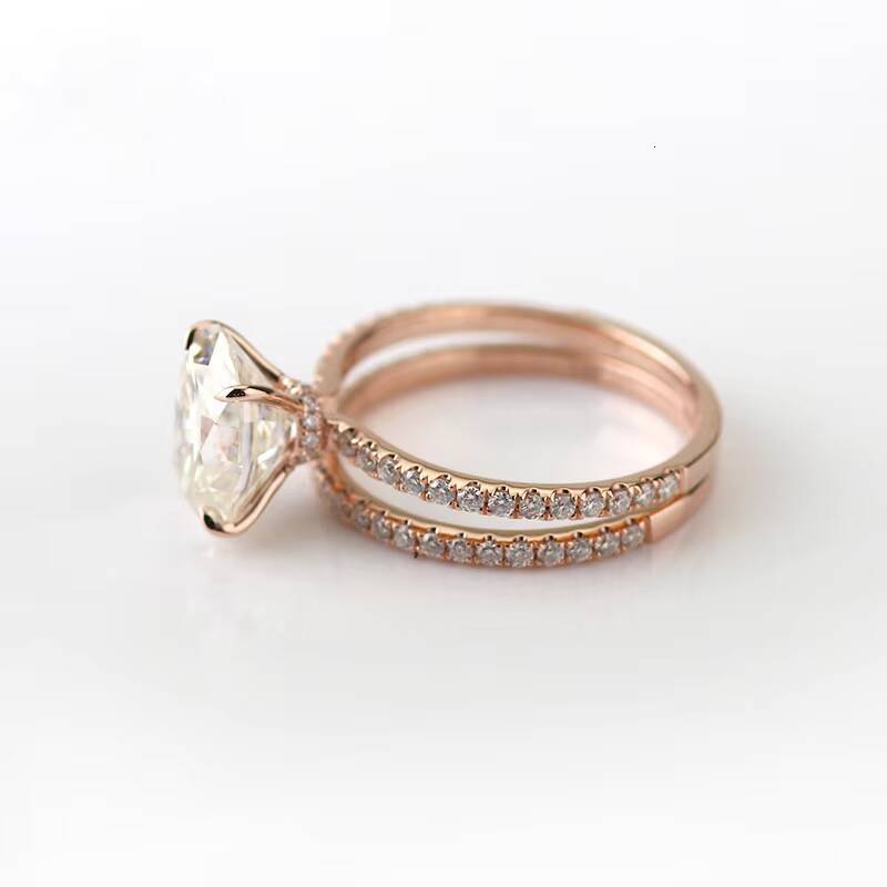Wholesale White Moissanite Diamond 18k Gold Ring Designs for Girl