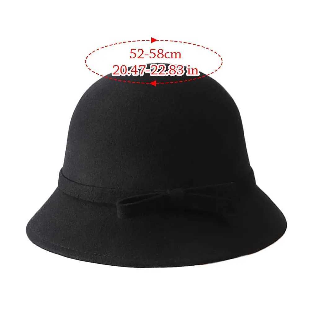 Autumn Winter Bowknot Felt Fedora Hats Fashion Women Girls Panama Cap Vintage Jazz Hat Elegant Soft Dome Bucket CapL251024