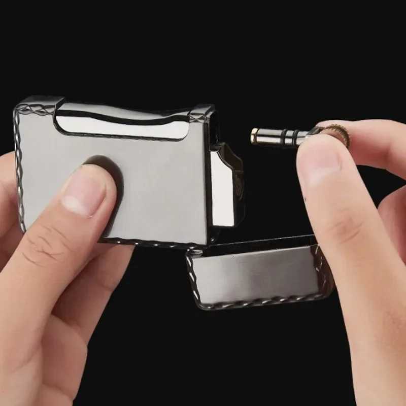 Creative Double Flame Gas Lighter Direct Injection Open Flame Convertible Butane Lighter Metal Material Unusual Lighter D251024