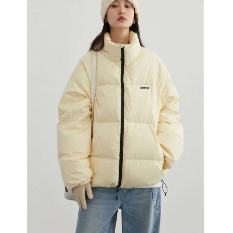 Women Coats Streetwear Solid 90 White Duck Stand Collar Female Down Jacket Warm Ladies Overcoat Winter 2025