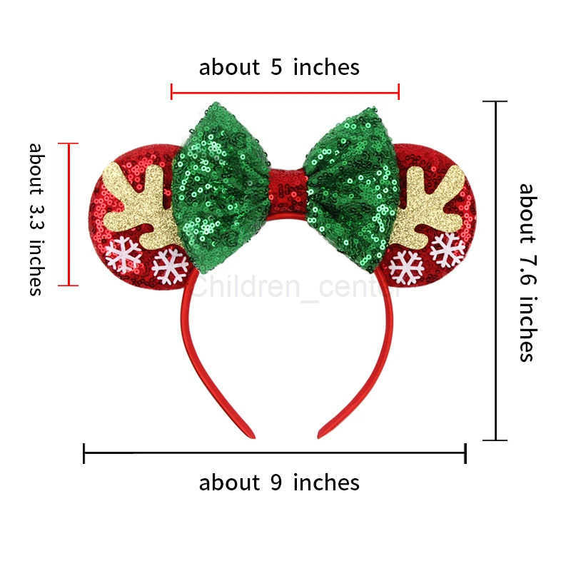 Disney Christmas Cute Mouse Ear Headband for Girls - Festive Holiday Accessory with Adjustable Band