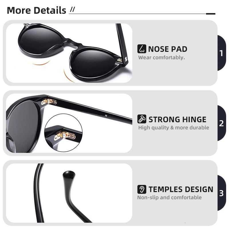 LIOUMO 2023 Retro Polarized Sunglasses Men Round Frame Vintage Glasses For Women UV400 Driving Goggles oculos de sol masculinoT251024