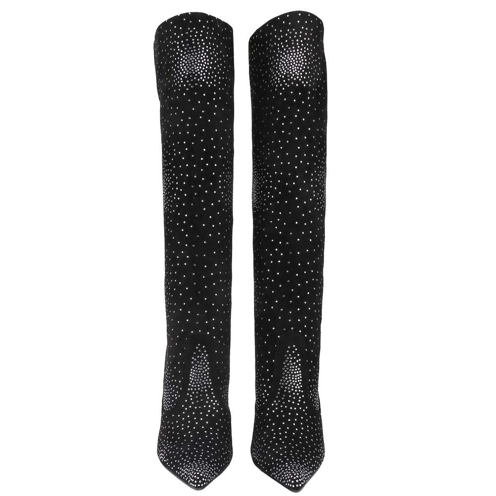 Fashionable High Heel Stiletto Knee-High Pointed Toe Spool Heel, Fashion Dress Boots For Women