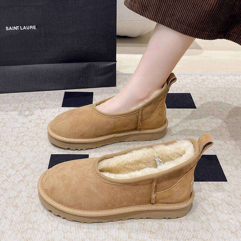 2025 Women Winter Ultra Mini Boot Designer Australian Platform For Leather Warm Ankle Fur Booties Boots Round Toe