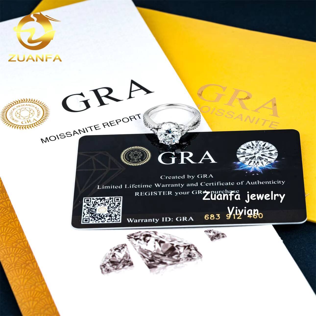 Iced Out Pass Diamond Tester Luxury Sterling Silver 925 GRA Certificated VVS Moissanite Diamond Women Wedding Rings