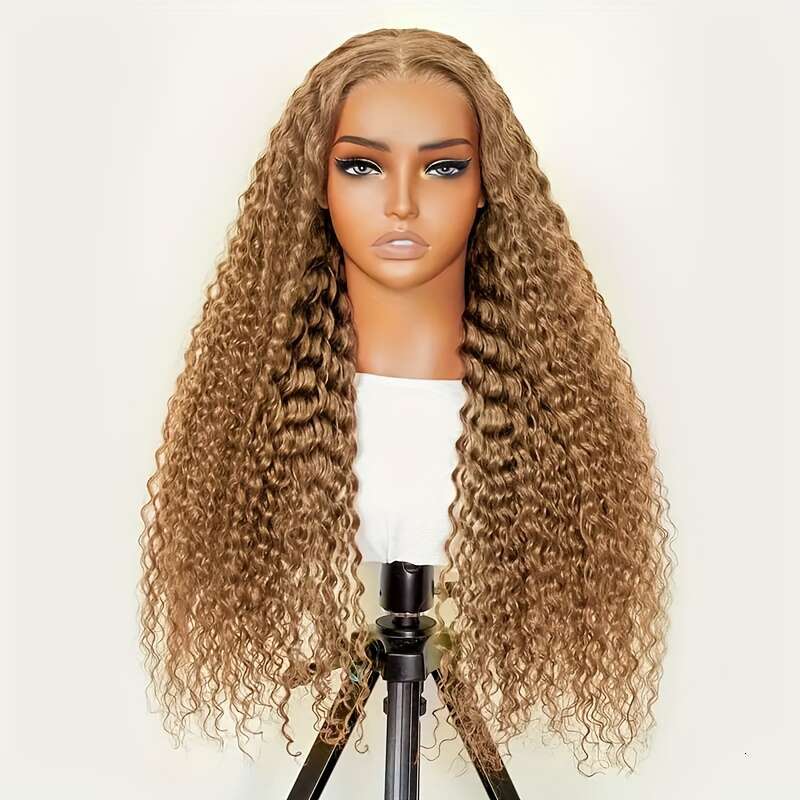 Women'S 13x6 HD Transparent Lace Front Wig Human Hair - 200% Density #27 Water Wave with Pre-Plucked Baby Hair, Natural Looking Hairline Scalp Te