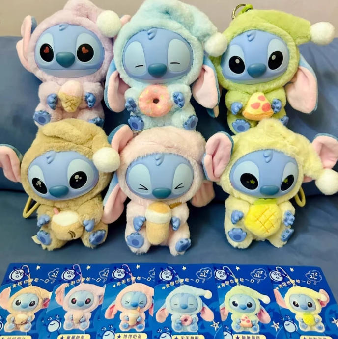 STITCH LABUBU Blind box toy Gifts Party Favors Adorable Desk Decorsoccer 2026 Collectible Enamel Figurine PVC Sitting Doll Macaron Color