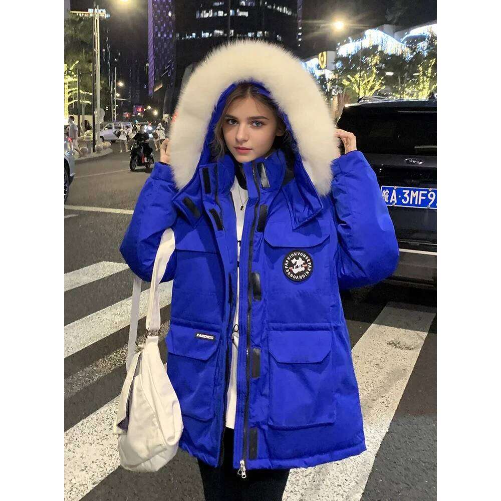 2025 New Tooling Down Cotton Jacket Women's Thick Couple Design Sense Fur Collar Parkas Coat Women Winter