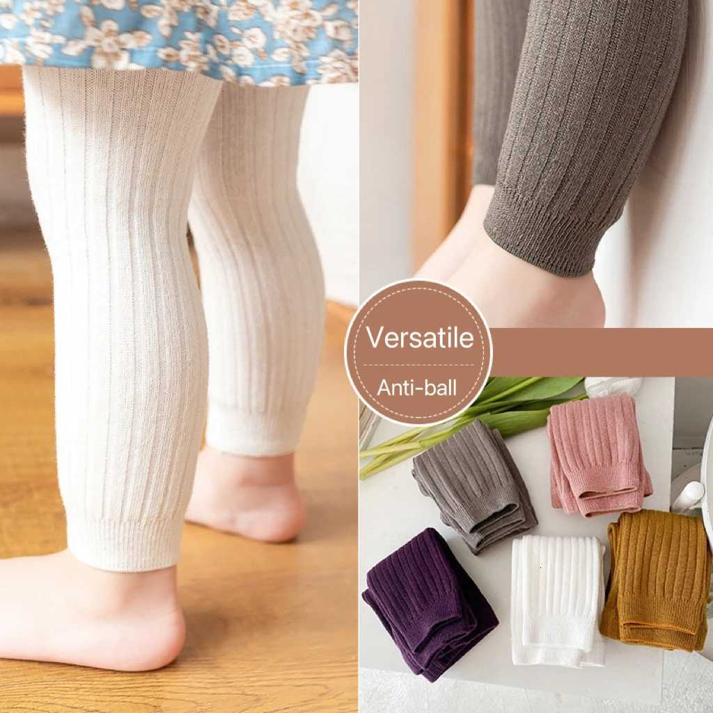 1pcs Spring Autumn Baby Leggings Girls Solid Color Elasticity Leggings Knitwear Girls Leggings Leisure Ribbed LeggingT251024