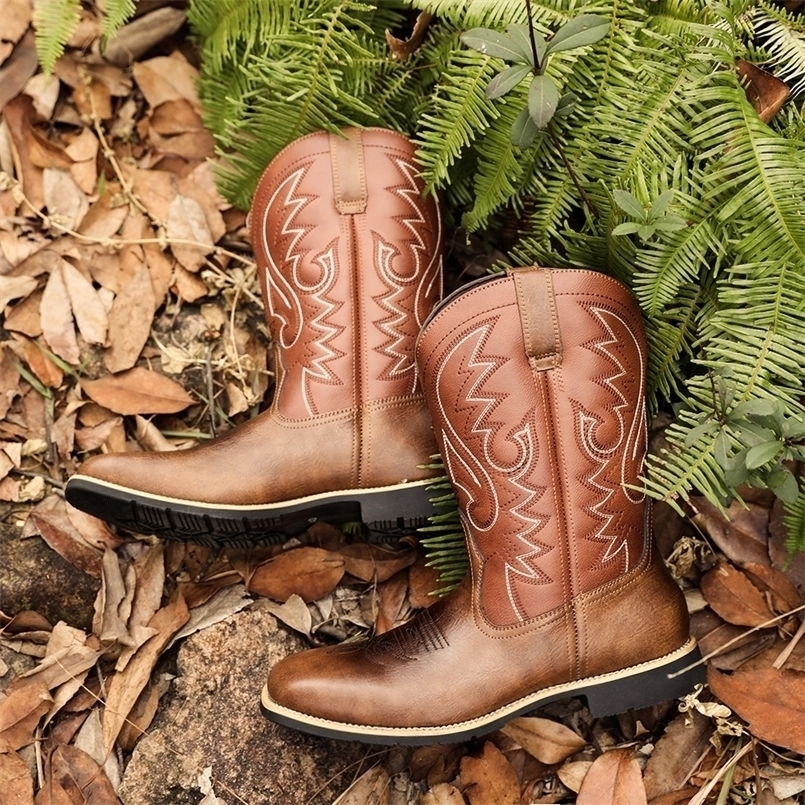 Mens creative pattern embroidered retro rope boots widetoed mens cowboy boots hightop riding 251023ww