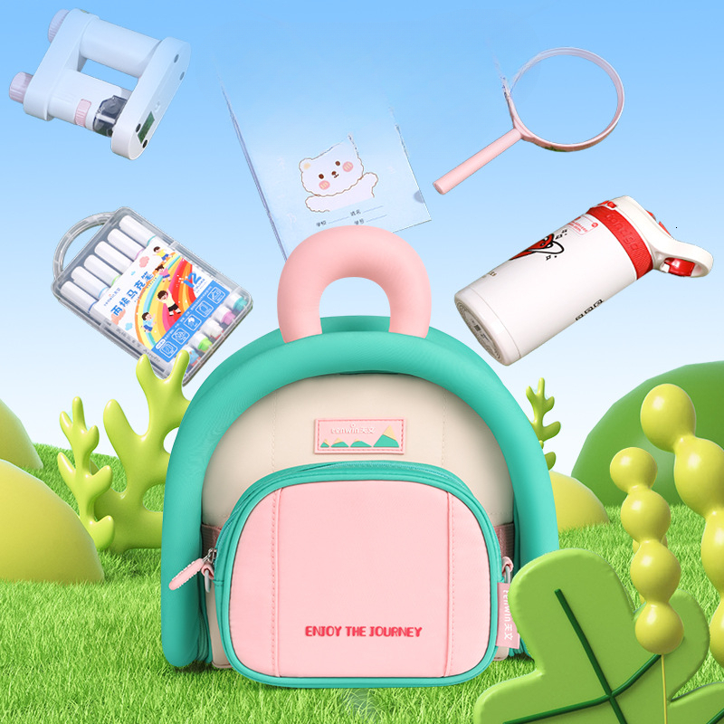 New designer round travel bag, children's crossbody bag combination, fashionable backpack