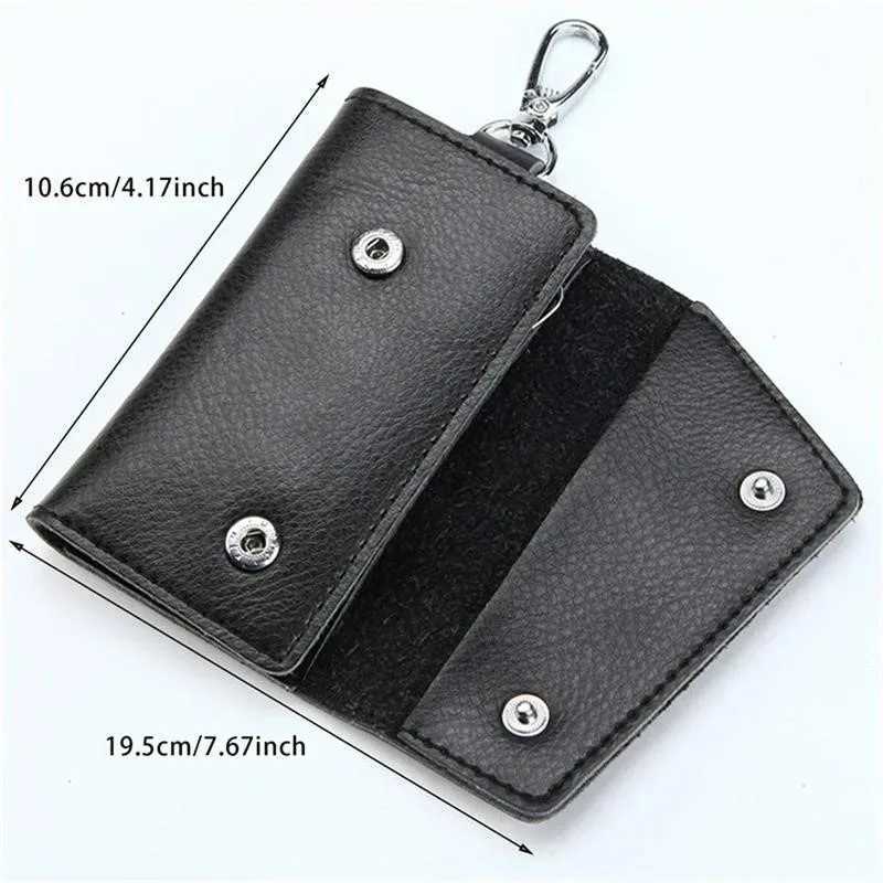 Hot sale PU Leather Keychain Men Women Key Holder Organizer Pouch Cow Split Car Wallet Housekeeper Case Mini Card Bag Z251023