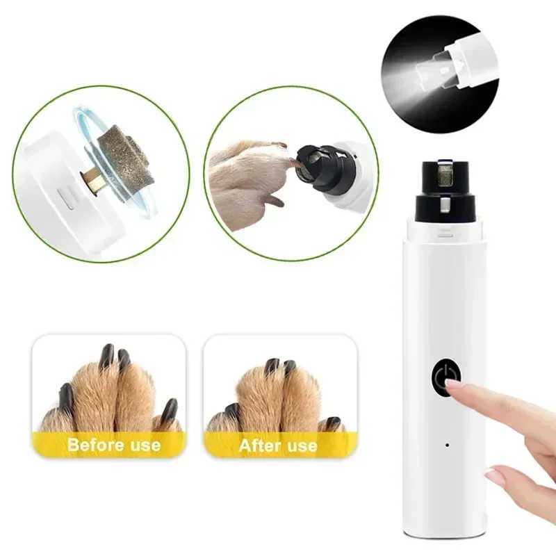 Electric Dog Nail Clippers for Dog Nail Grinders Rechargeable USB Charging LED Light Pet Quiet Cat Paws Nail Grooming Supplies Z20251024