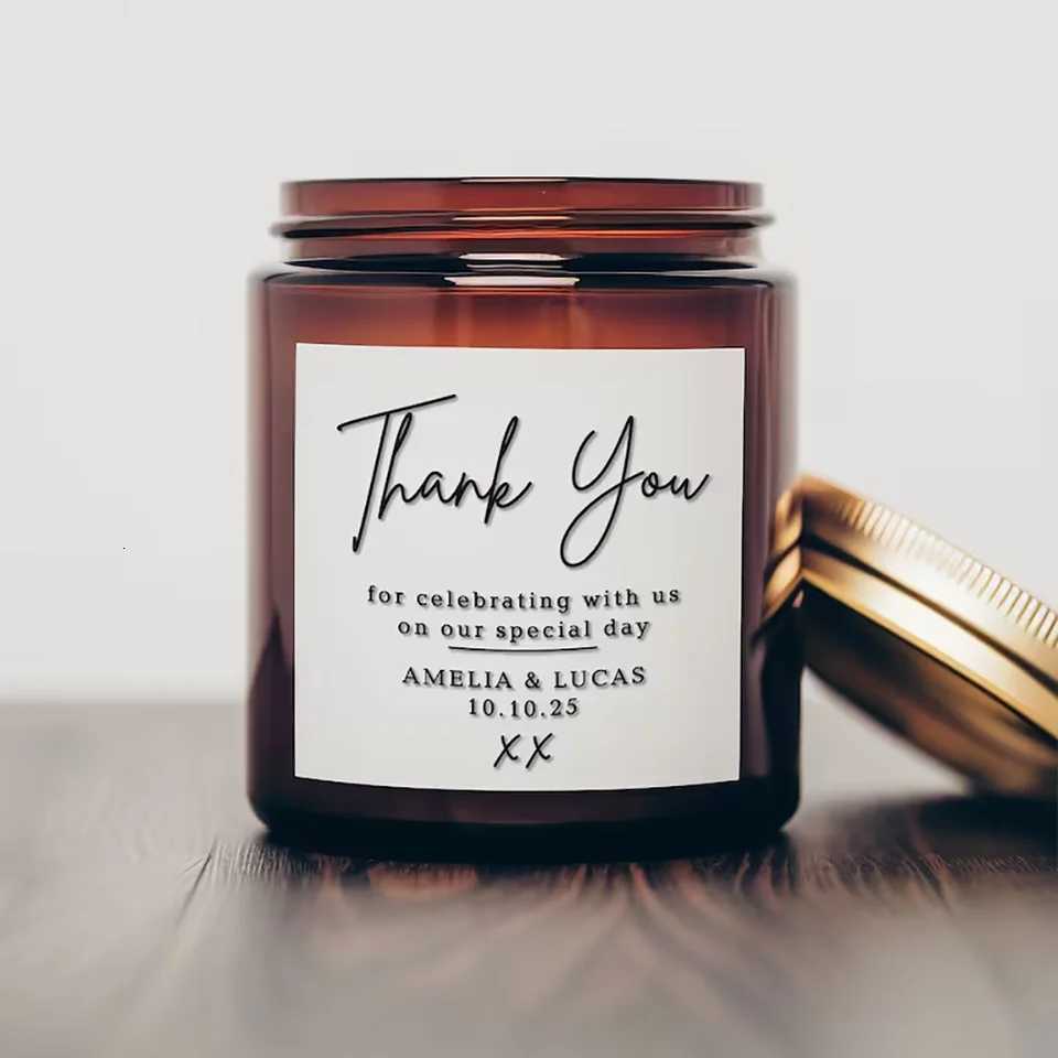 Personali square Sticker Wine or Candle Labels Scented Hemade Candles Packaging Stickers Label Design Cust Text Y251024