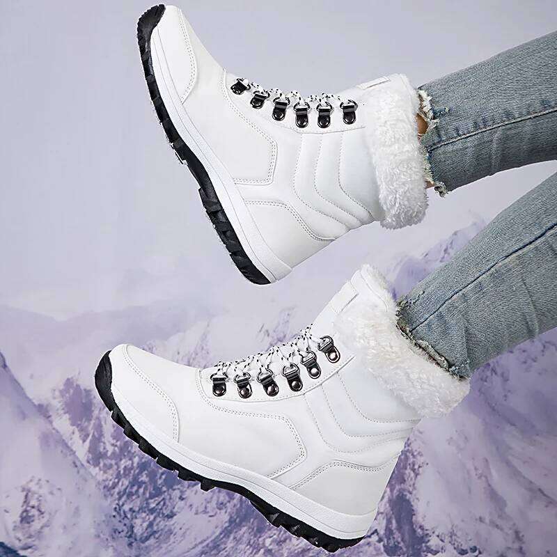 Women's Autumn Winter High-Top Warm Cotton Snow Boots Comfortable Cold Weather Shoes