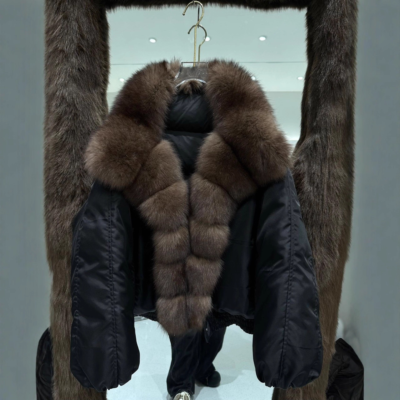 real fur coat 2025 Janveny Big Natural Fox Fur Coat Women 2025 Autumn Winter Female Parkas 90% White Duck Down Jacket Feather Short Puffer Coat
