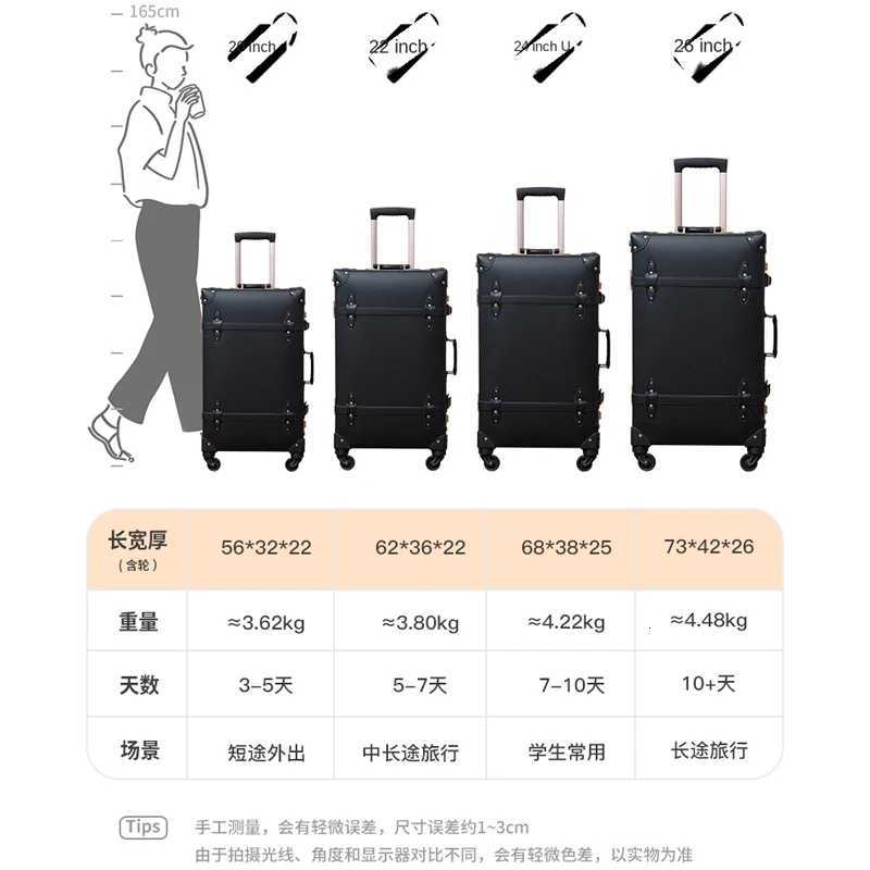 Classic Retro Suitcase 202426inch PPPC Travel Suitcase Large Capacity Handmade Leather Suitcase Travel Set with Makeup CaseW251024