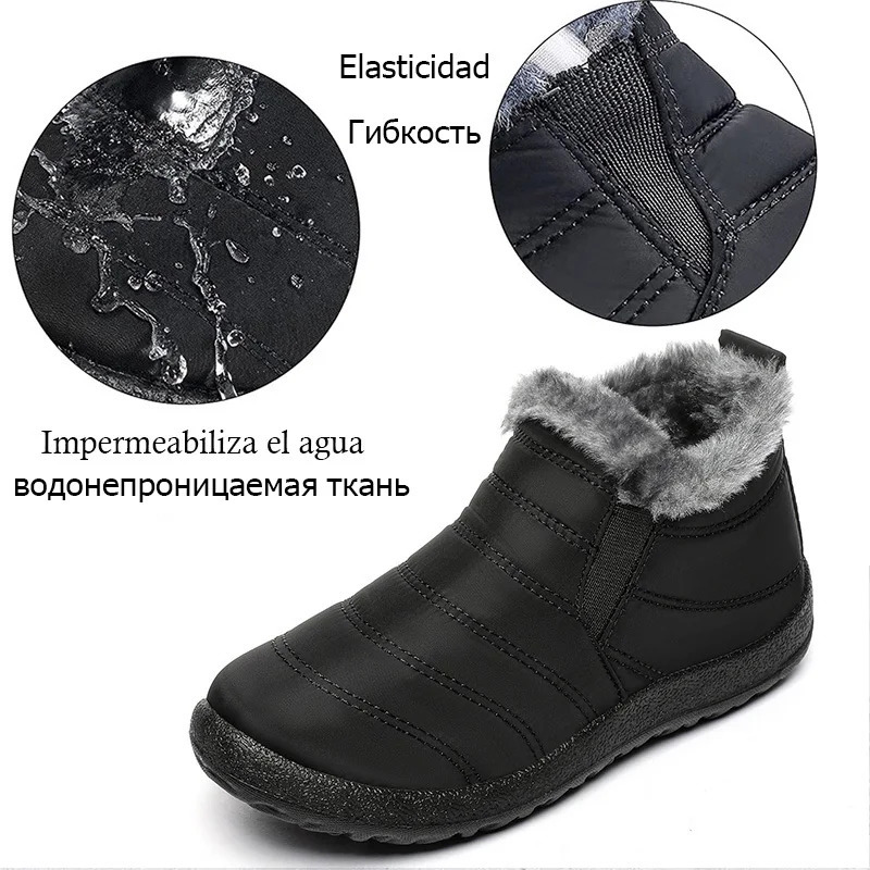 Men Boots Black Blue Winter Shoes For Man Waterproof Snow Boots Ankle Winter Boots For Men Fur Footwear Combat Botas Para Hombre251020