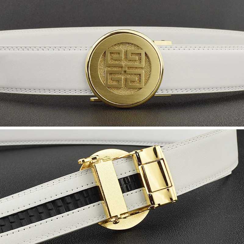 High Quality 2025 Hot G Letter Luxury Men White Designer Fashion Belt Wide Casual Business Classic Waist Strap Ceinture Homme C251024