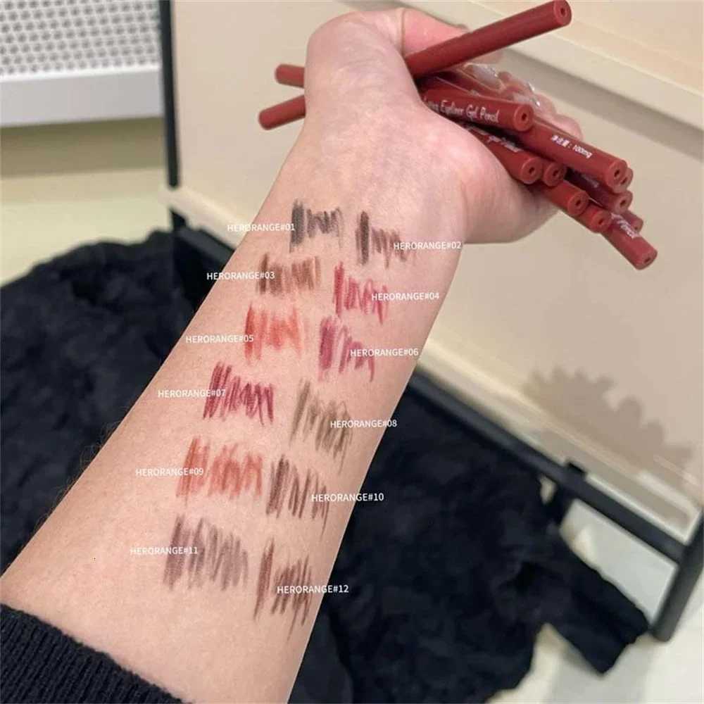 12Colors Ultra Fine Eyerelinr Gel Pen Waterproof Matte Brighten Lying Silkworm Pencil Quick Drying Pink Brown Eye Shadow MakeupL251024