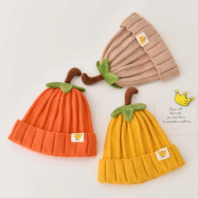 Winter Baby Knitted Hat Cute Pumpkin Toddler Beanies 636 Months Boy Girl Thick Woolen Warm Crochet Bonnet Children Pullover CapL251024