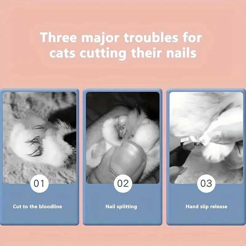 2pc Pet Nail Grinder Nail Clipper Scissors For Puppy And Cat Paws Grooming Grinding Tool Pet Cat Nail Claw Trimming Animal Z20251024
