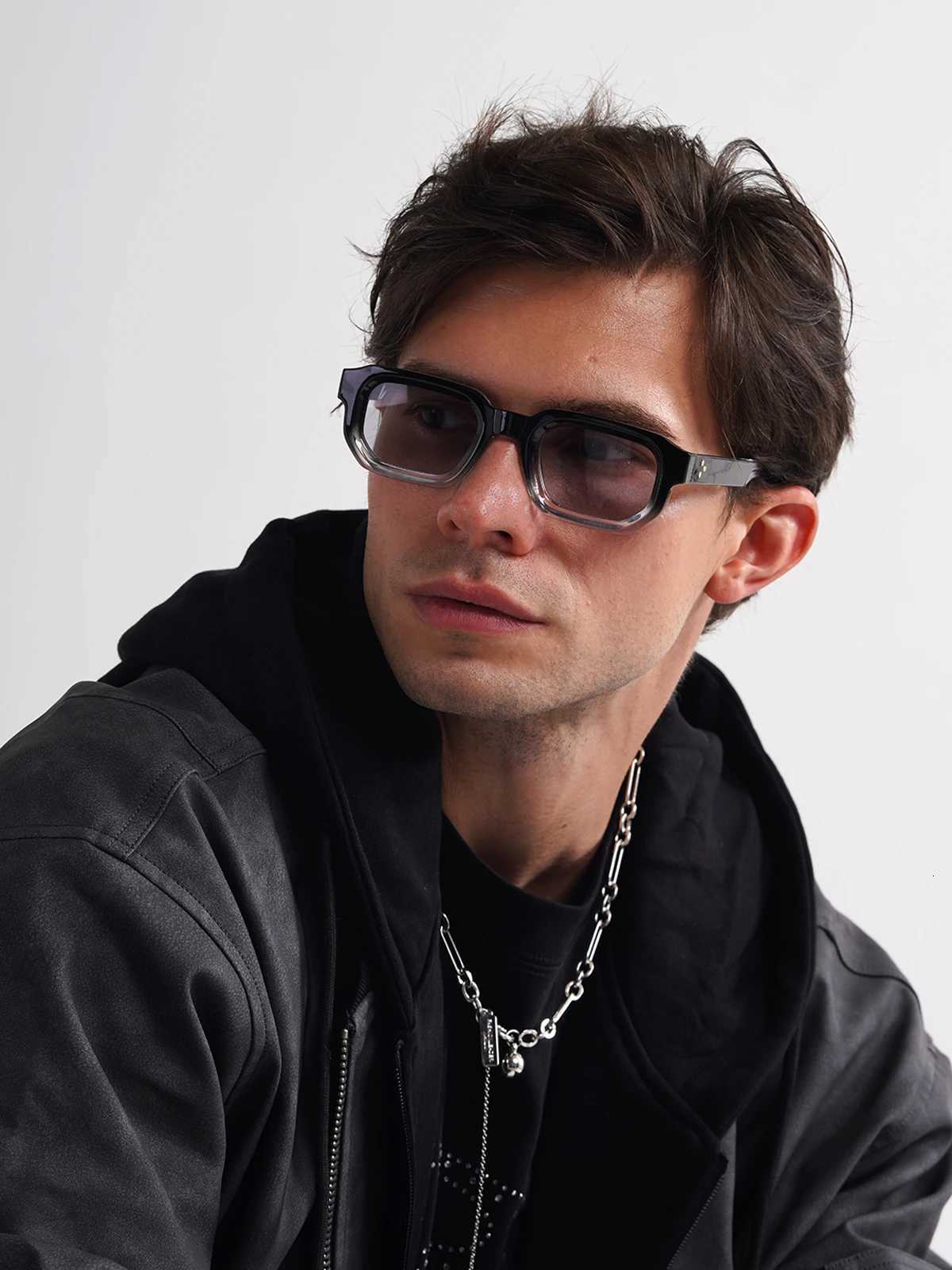 Ruiao Men Vintage Rectangle Frame Sunglasses Fashion Retro Sun Glasses Luxury Brand Design UV400 Shades Eyewear Women Sun GlasseT251024