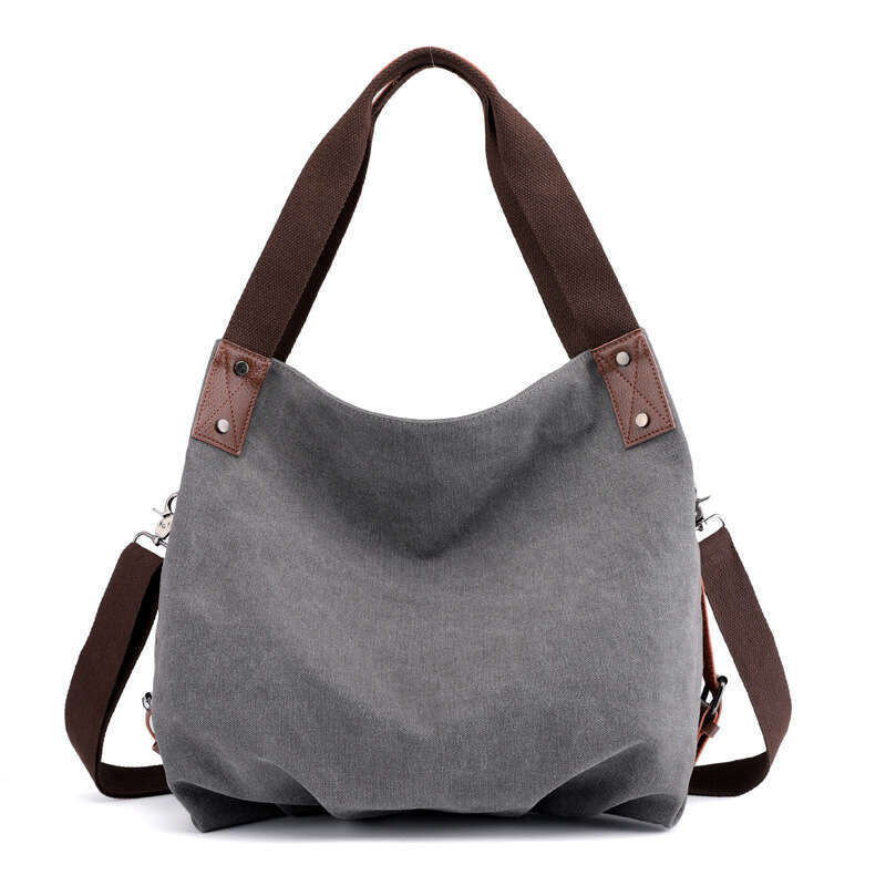 Women's Single Shoulder Casual Solid Color Spring Summer New Handbag Crossbody Fashion Versatile Ladies Canvas Bag