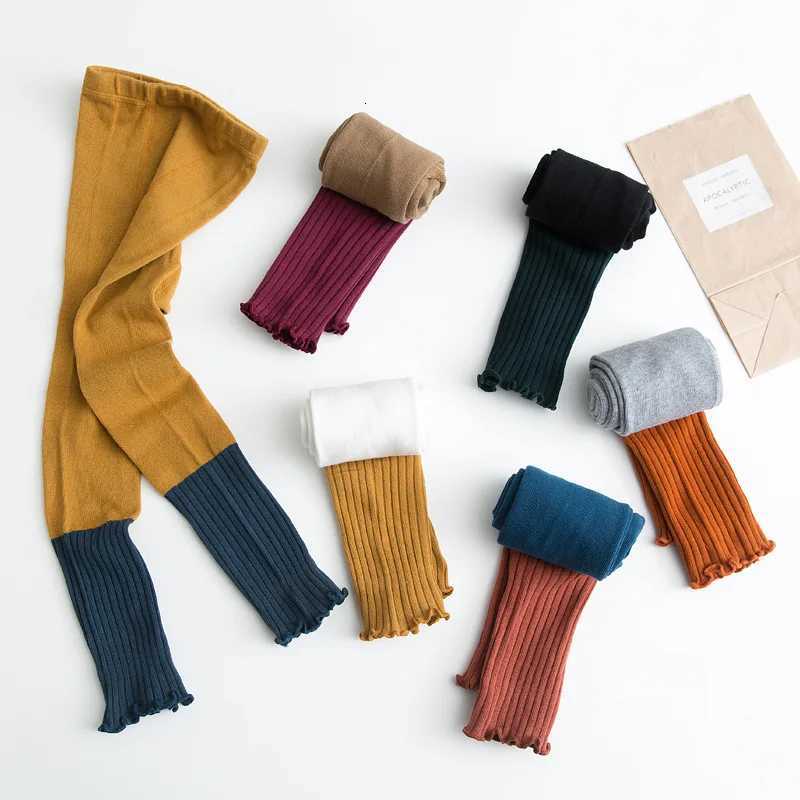 Baby Cotton Leggings for Girls Double Needle Patchwork Spring Autumn for Infant Fashionable Kids LeggingT251024