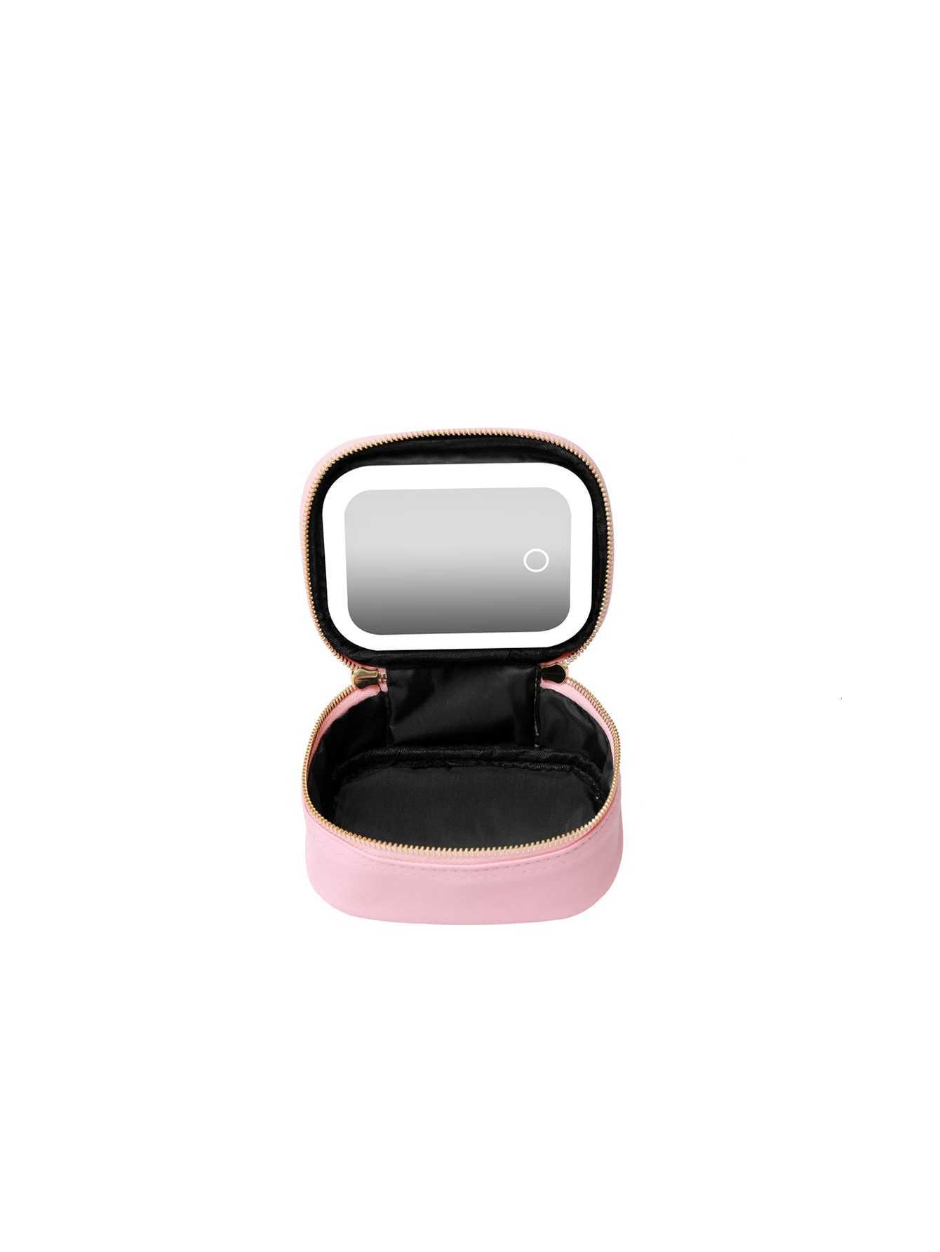 Rechargeable Travel Makeup Bag With LED Mirror Compact Touch Screen Tabletop Cosmetic Mirror 3 Colors LightT251024