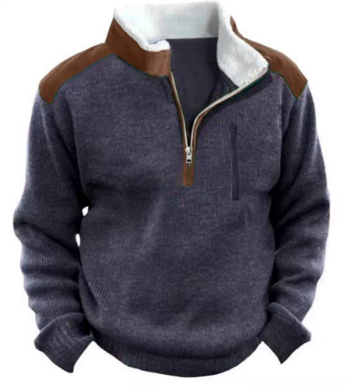 mens halfzip thermal sweater with casual lapel and multicolor n clothing 251018