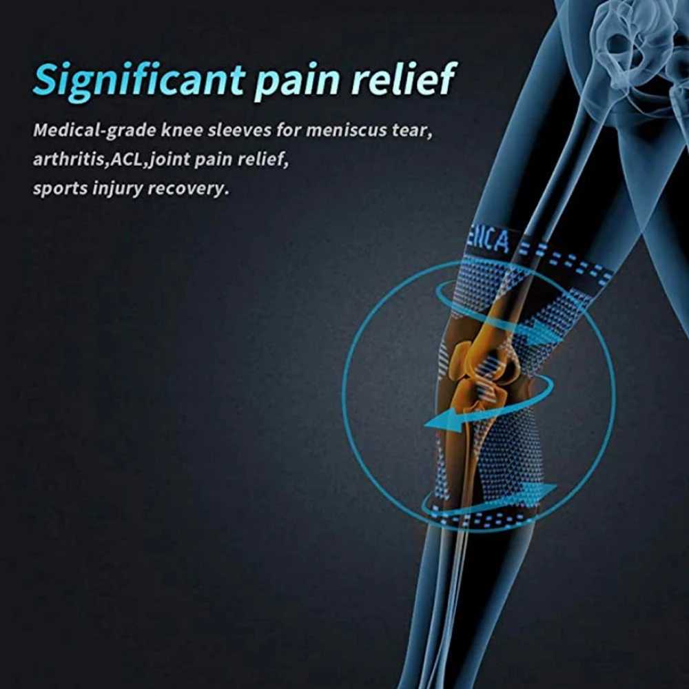 Patellar Meniscus Knee Brace Silicone Stabilizer Compression Support Running Basketball Gym Training Protective Sport StrapW251024