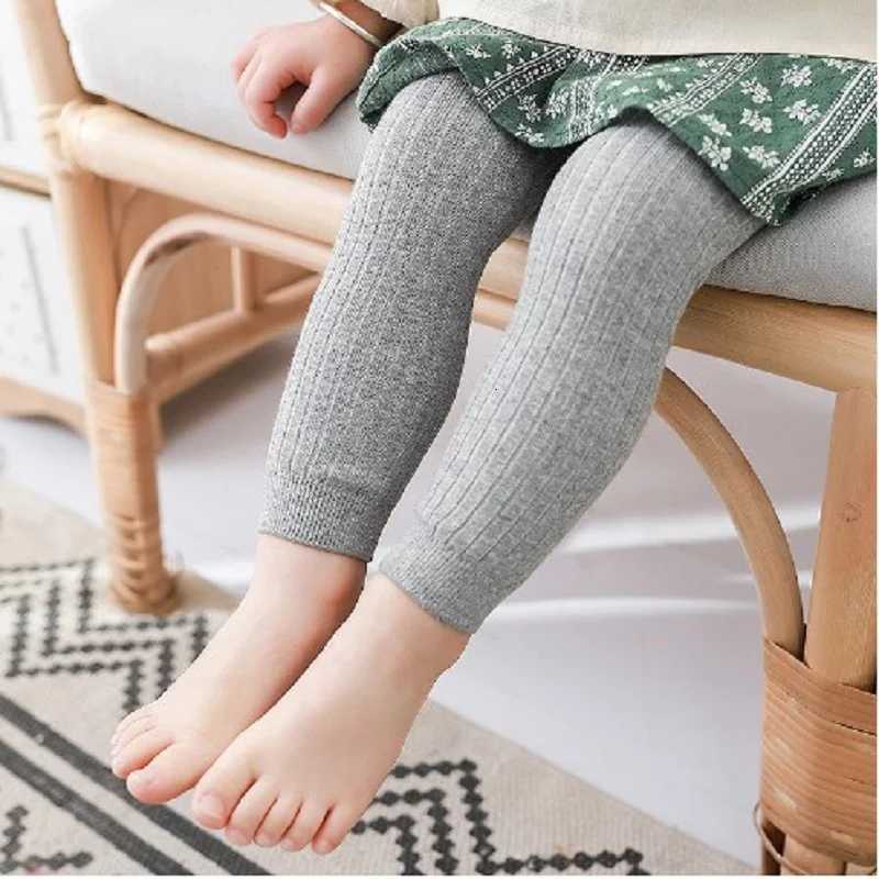 Baby Straight Pants Newborn Girls Leggings 06 Years Spring Autumn White Gray Black Cotton Pants Kids Children LeggingsT251024