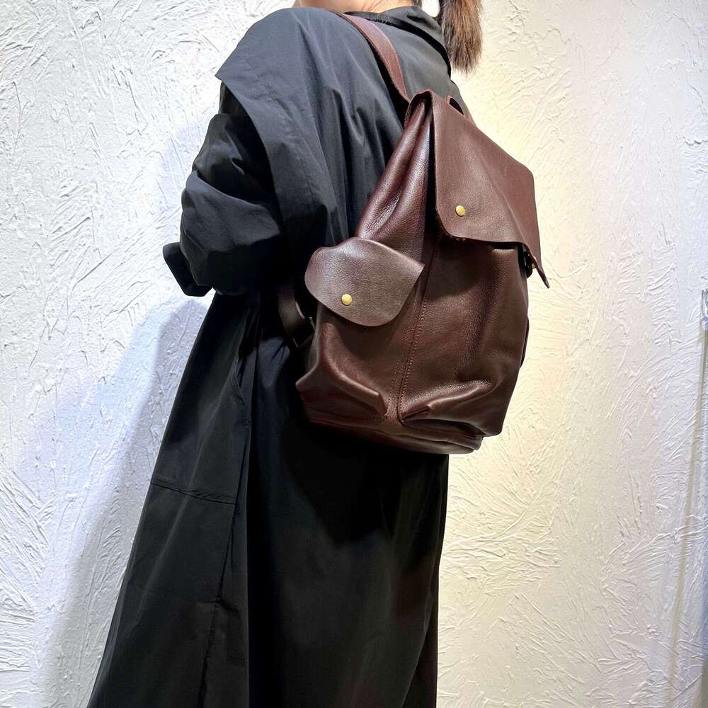 Genuine Leather Handmade Top Layer Cowhide Unisex Backpack Large Capacity High Quality European and American style