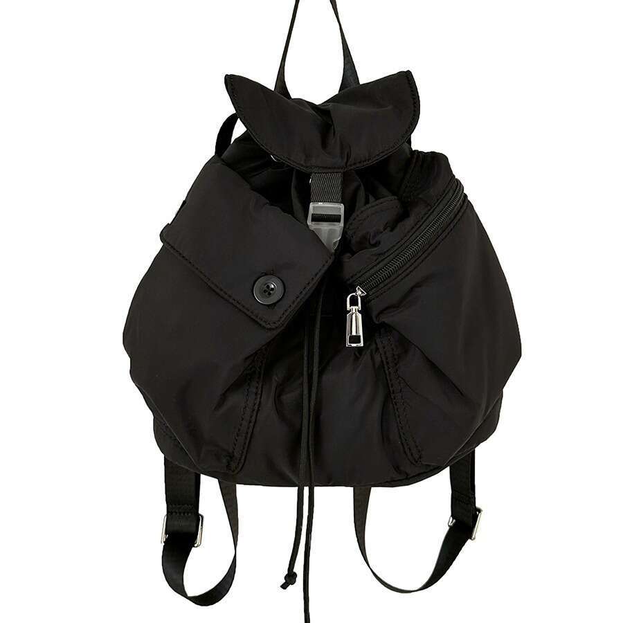 Spring And Autumn New Drawstring Small Backpack Women, Trendy Ins Style, Korean Version, College Student Backpack, Versatile Nylon Bag For Classes B5