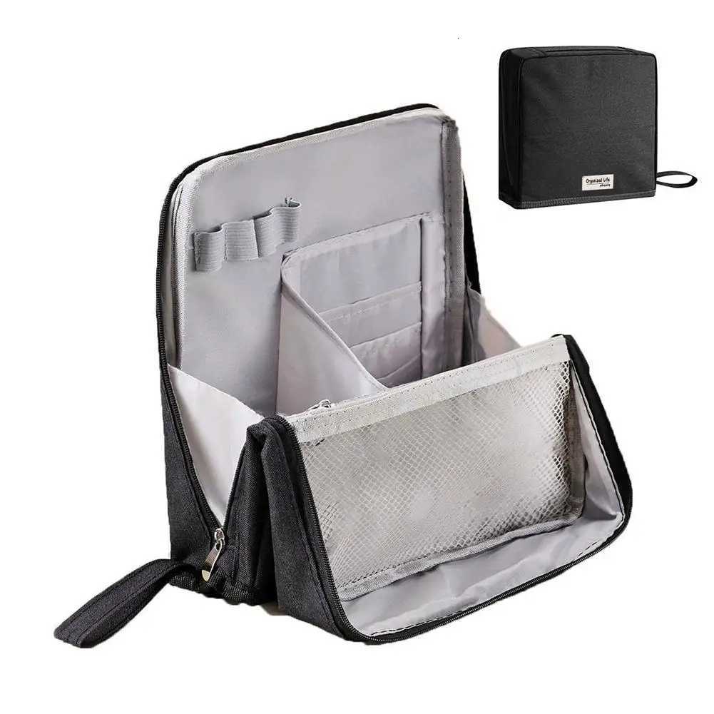 1PC Vertical Makeup Bag LargeCapacity Oxford Cloth Portable Waterproof with Compartment MultiPurpose for Cosmetics ToiletriesT251024