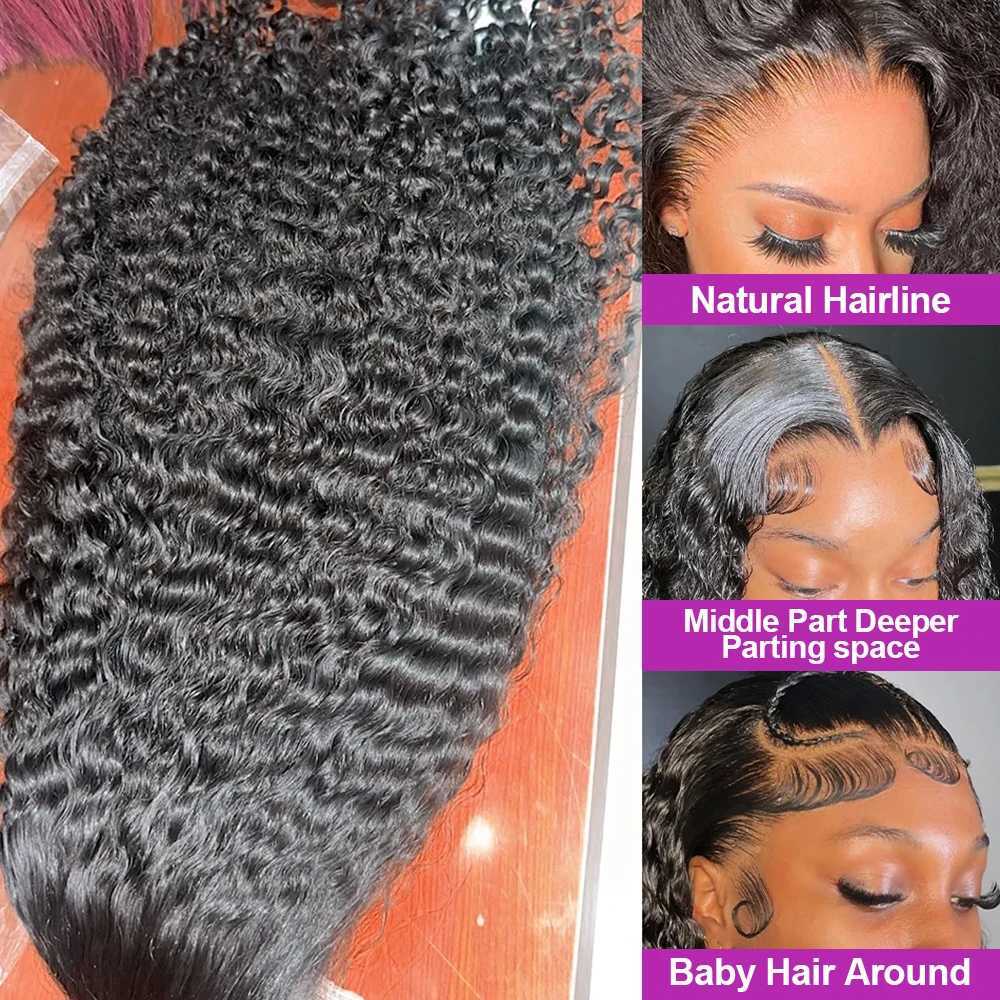 300 Density Human Hair Wigs 100 Transparent Curly Wigs 13x6 Hd Lace Frontal Wig Brazilian High Density Deep Wave Wigs 40 Inch W251023