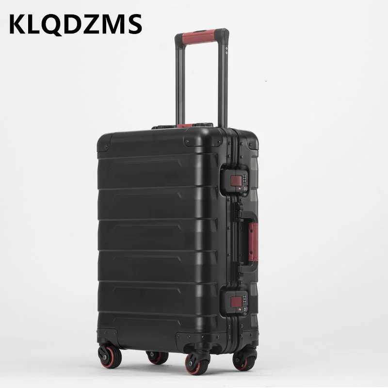 KLQDZMS 2024Inch Cabin Suitcase Full Aluminum Magnesium Alloy Boarding Box Mens Business Trolley Case with Wheels LuggageW251024