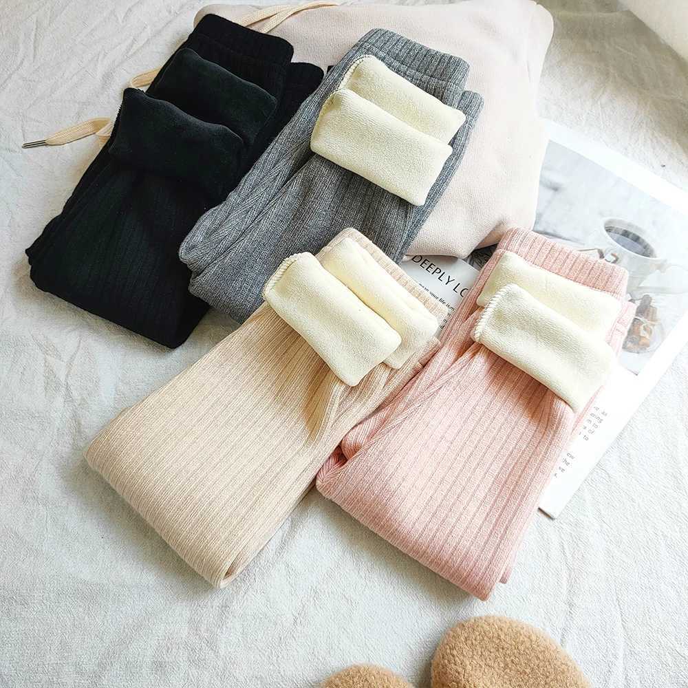 Autumn Winter Cashmere Warm Legging For Girls Slim Pants Kids Plus Velvet Trousers Girls Pant Childrens ClothesT251024
