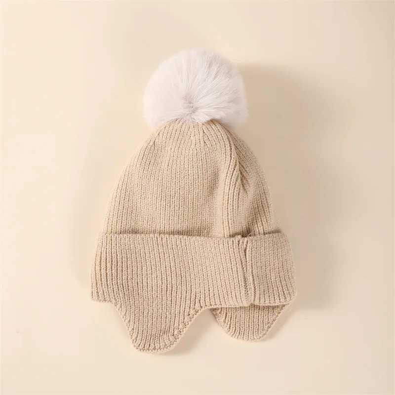 Cute Dinosaur Baby Knitted Hat Winter Warm Kids Earmuffs Cap 28year Boys Girls Woolen Crochet Bonnet Cartoon Children BeaniesL251024