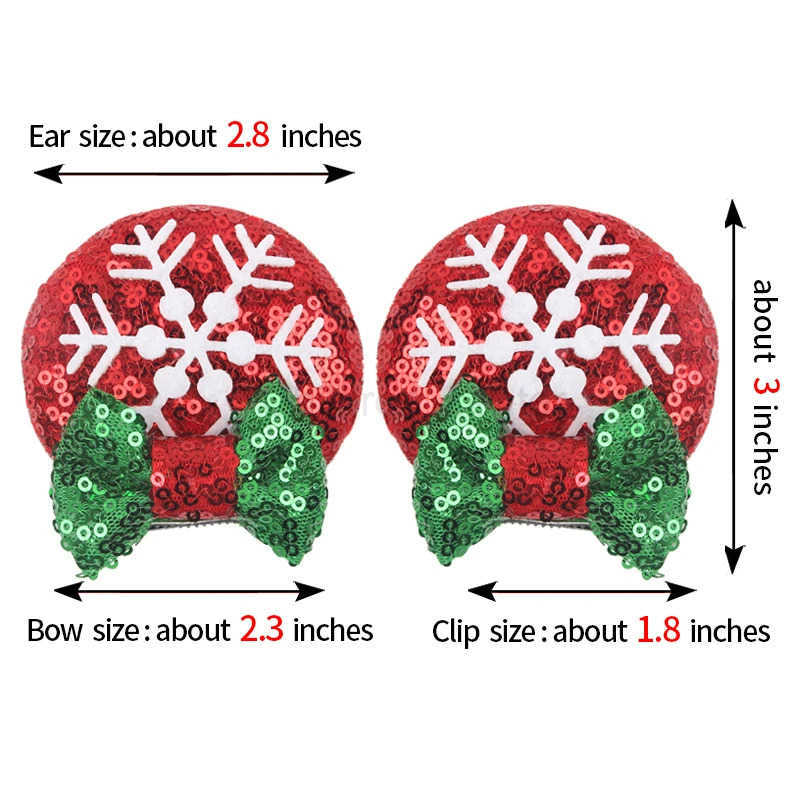 Disney Christmas Mickey & Friends Eared Hairstyle Clip-On Decorations: Colorful Sequined Accessory Set