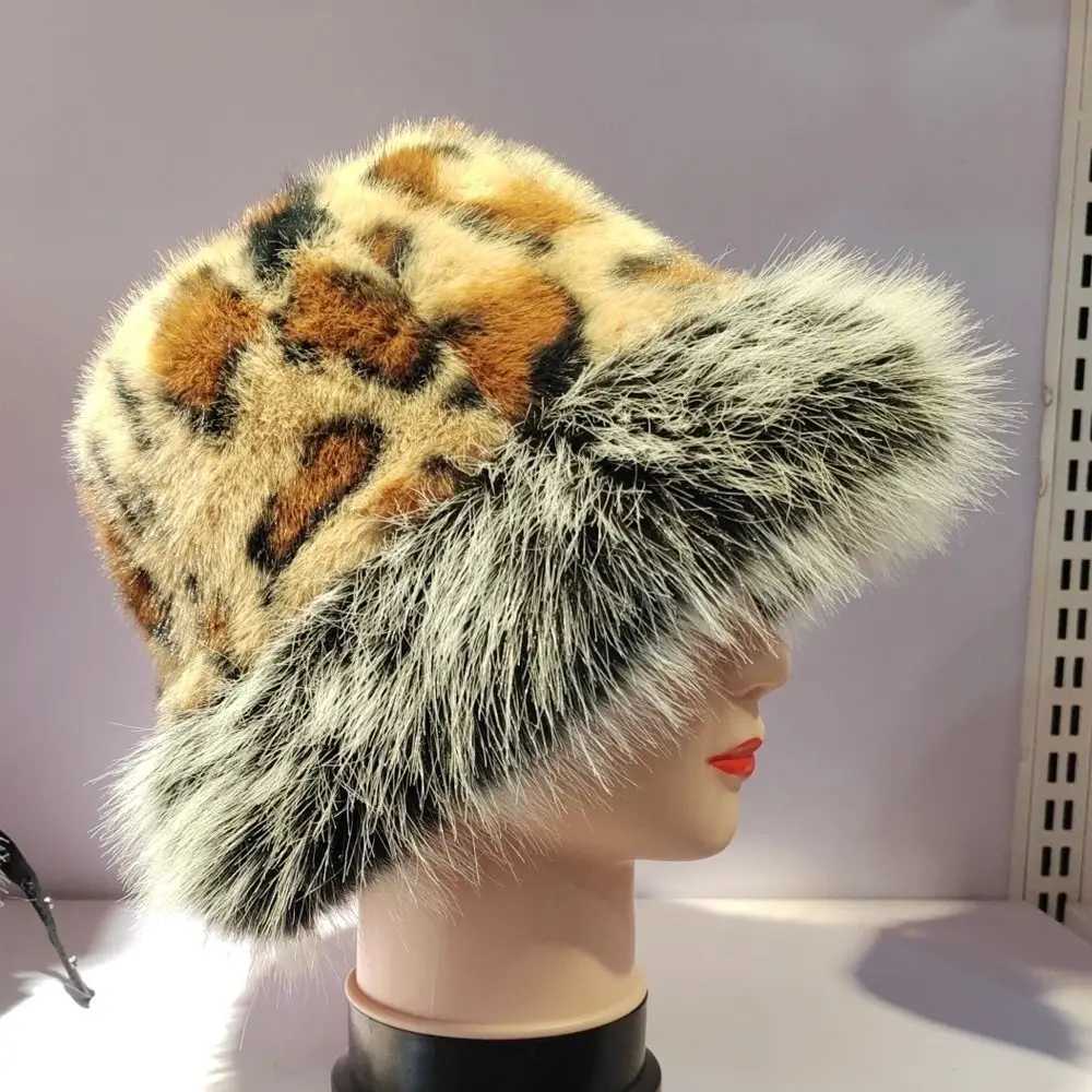 New Faux Fur Fluffy Fur Bucket Hat Thickened Lined with Fleece Plush Fisherman Hat Warm Trapper Winter Warm Hat Snowy DayL251024